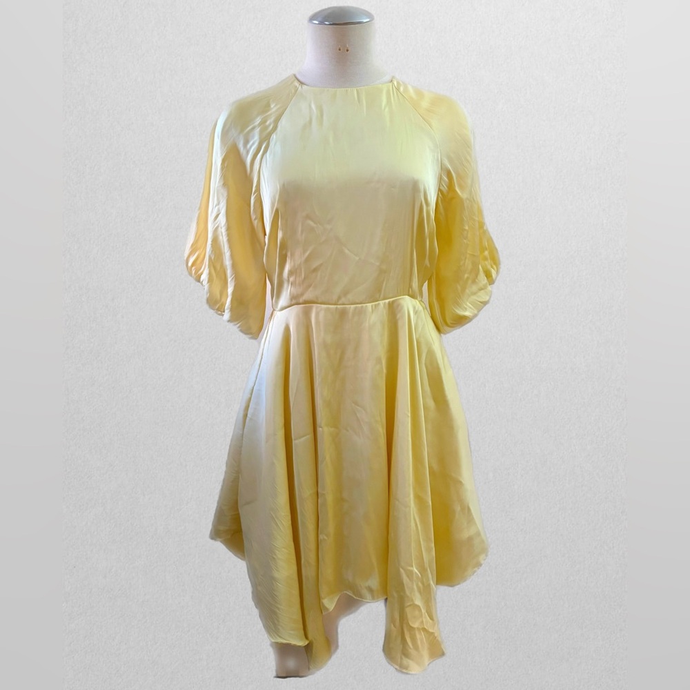 Elegant Butter Yellow Silky Dress